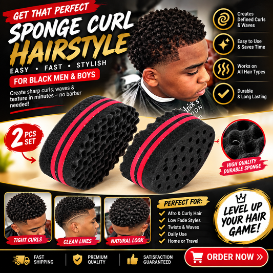 Wave-Shaped Double-Sided Sponge Hair Twist Brush