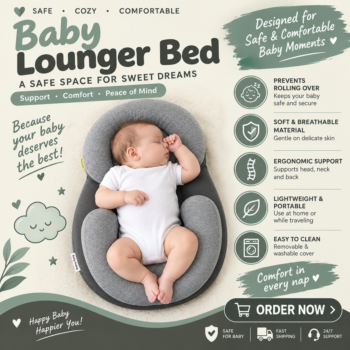 Baby Anti-Spit Up Pillow