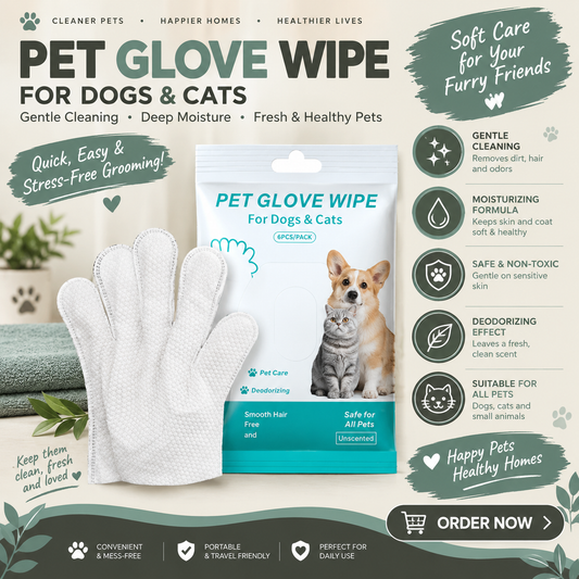 Pet Cleaning Gloves & Wipes